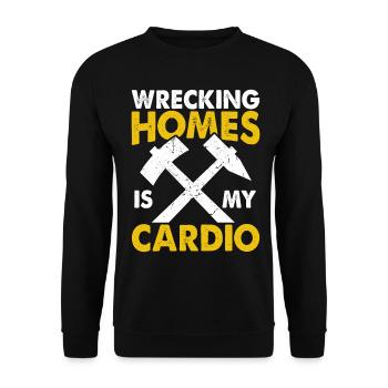 Fun day of house demolition - Unisex Sweatshirt - black - Front - Alina (178cm) & Michal (187cm)