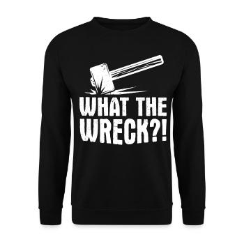 Funny House Demolition Day Vorschlaghammer - Unisex Pullover - Schwarz - Vorne - Alina (178cm) & Michal (187cm)