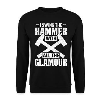 Fun day of house demolition - Unisex Sweatshirt - black - Front - Alina (178cm) & Michal (187cm)
