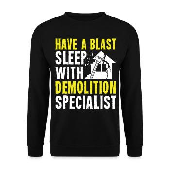 Fun day of house demolition - Unisex Sweatshirt - black - Front - Alina (178cm) & Michal (187cm)