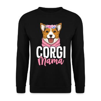 Corgi Mama - Unisex Sweatshirt - black - Front - Alina (178cm) & Michal (187cm)
