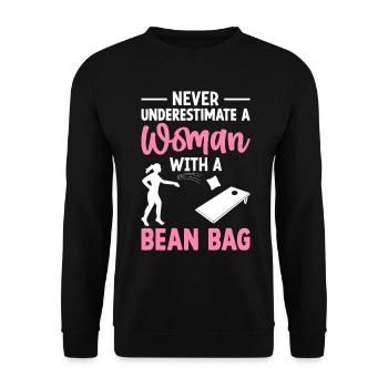 Funny Cornhole Girl Player Corn Hole - Sweat-shirt Unisexe - noir - Devant - Alina (178cm) & Michal (187cm)