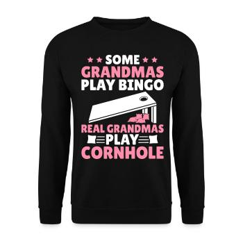 Drôle de joueur de cornhole Corn Hole - Sweat-shirt Unisexe - noir - Devant - Alina (178cm) & Michal (187cm)