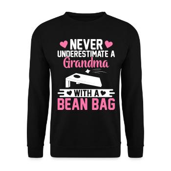 Drôle de joueur de cornhole Corn Hole - Sweat-shirt Unisexe - noir - Devant - Alina (178cm) & Michal (187cm)
