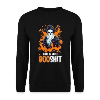 This is Some Boo Shit Wizard Ghost Geek Halloween - Unisex Sweatshirt - black - Front - Alina (178cm) & Michal (187cm)