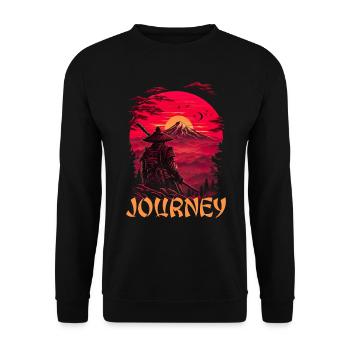 Journey Samurai Japan Kultur - Unisex Pullover - Schwarz - Vorne - Alina (178cm) & Michal (187cm)