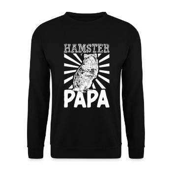 Hamsterliebhaber - Hamster Papa - Unisex Pullover - Schwarz - Vorne - Alina (178cm) & Michal (187cm)