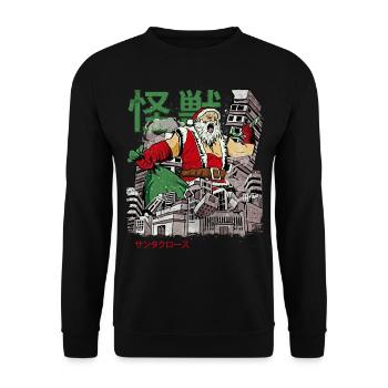 Kaiju Père Noël Monstre d’anime japonais Weihn - Sweat-shirt Unisexe - noir - Devant - Alina (178cm) & Michal (187cm)