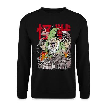 Kaiju Gnome Japanese Anime Monster Dwarf Christmas - Unisex Sweatshirt - black - Front - Alina (178cm) & Michal (187cm)