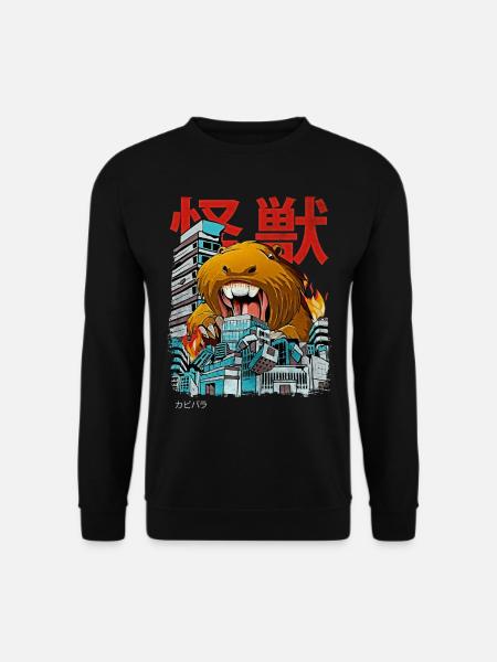 Kaiju Capybara Japanese Anime Monster - Unisex Sweatshirt - black