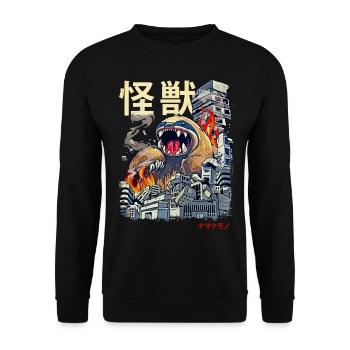 Kaiju Sloth Japanese Anime Monster Rodent - Unisex Sweatshirt - black - Front - Alina (178cm) & Michal (187cm)