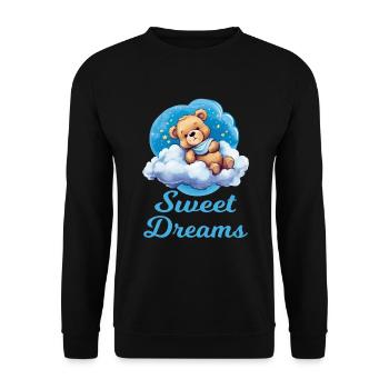 Cute While Sleeping Niedlicher Bär Schlafen für - Unisex Pullover - Schwarz - Vorne - Alina (178cm) & Michal (187cm)