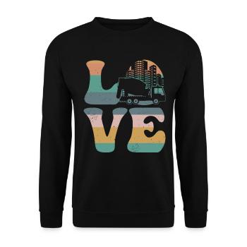 Cement Mixer Concrete Mixer - Unisex Sweatshirt - black - Front - Alina (178cm) & Michal (187cm)