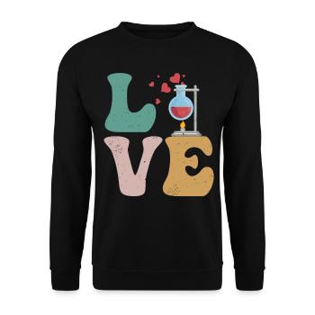 Chimie Chimiste Science AMOUR - Sweat-shirt Unisexe - noir - Devant - Alina (178cm) & Michal (187cm)