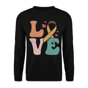 Chemotherapy Radiation Chemo Survivor Ribbon LO - Unisex Sweatshirt - black - Front - Alina (178cm) & Michal (187cm)