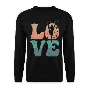 Cheerleader Cheerleading Cheer LOVE - Unisex Sweatshirt - black - Front - Alina (178cm) & Michal (187cm)