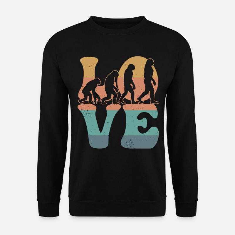 Charles Darwin Evolutionstheorie LIEBE - Unisex Pullover - Schwarz