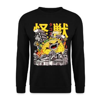 Kaiju Taco Japanese Anime Monster Mexican E - Unisex Sweatshirt - black - Front - Alina (178cm) & Michal (187cm)