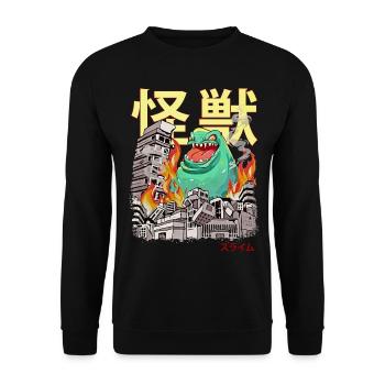 Kaiju Slime Japanese Anime Monsters - Unisex Sweatshirt - black - Front - Alina (178cm) & Michal (187cm)