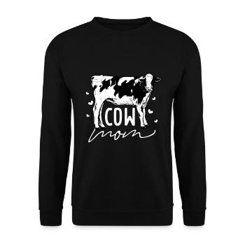 Cow owner - cow mom - Unisex Sweatshirt - black - Front - Alina (178cm) & Michal (187cm)
