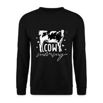 Cow owner - cow mom - Unisex Sweatshirt - black - Front - Alina (178cm) & Michal (187cm)