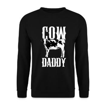 Cow owner - cow dad - Unisex Sweatshirt - black - Front - Alina (178cm) & Michal (187cm)