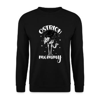 Straußenbesitzer - Straußen Mama - Unisex Pullover - Schwarz - Vorne - Alina (178cm) & Michal (187cm)