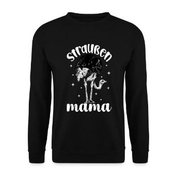 Straußenliebhaber - Straußen Mama - Unisex Pullover - Schwarz - Vorne - Alina (178cm) & Michal (187cm)