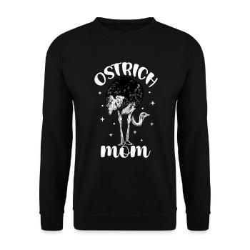 Straußenbesitzer - Straußen Mama - Unisex Pullover - Schwarz - Vorne - Alina (178cm) & Michal (187cm)