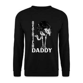 Straußenbesitzer - Straußen Papa - Unisex Pullover - Schwarz - Vorne - Alina (178cm) & Michal (187cm)
