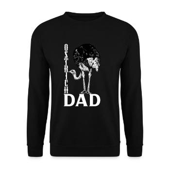 Straußenbesitzer - Straußen Papa - Unisex Pullover - Schwarz - Vorne - Alina (178cm) & Michal (187cm)