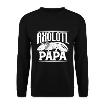 Axolotlliebhaber - Axolotl Papa - Unisex Pullover - Schwarz - Vorne - Alina (178cm) & Michal (187cm)
