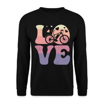 E-Bike Electronic Bike LOVE - Unisex Sweatshirt - black - Front - Alina (178cm) & Michal (187cm)