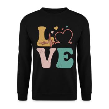 Echokardiographie-Techniker Echokardiograph - Unisex Pullover - Schwarz - Vorne - Alina (178cm) & Michal (187cm)