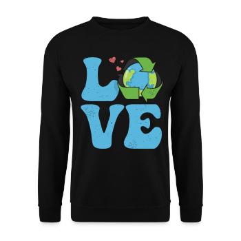 Ecologist Ecology Environment LOVE - Unisex Sweatshirt - black - Front - Alina (178cm) & Michal (187cm)