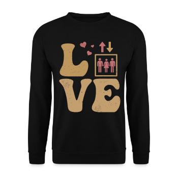 Mécanicien d’ascenseur LOVE - Sweat-shirt Unisexe - noir - Devant - Alina (178cm) & Michal (187cm)