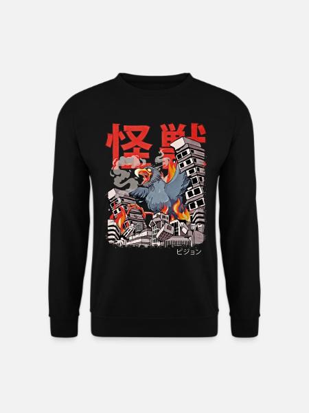 Kaiju Taube Japanisch Anime Monster Vogel - Unisex Pullover - Schwarz