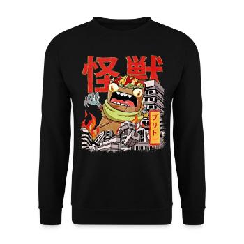 Kaiju Burrito Japanisch Anime Monster Mexikanische - Unisex Pullover - Schwarz - Vorne - Alina (178cm) & Michal (187cm)