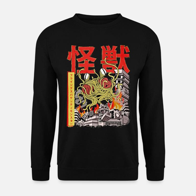 Kaiju Flying Spaghetti Monster Japanischer Anime F - Unisex Pullover - Schwarz