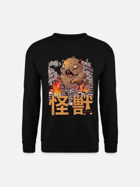 Kaiju Quokka Japanisches Anime-Monster - Unisex Pullover - Schwarz