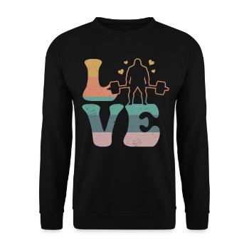 Deadlift Deadlift Weightlifting LOVE - Unisex Sweatshirt - black - Front - Alina (178cm) & Michal (187cm)