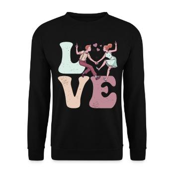 Dancer LOVE - Unisex Sweatshirt - black - Front - Alina (178cm) & Michal (187cm)