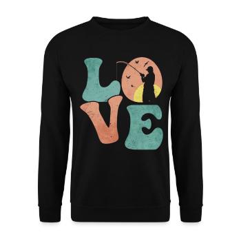 Pêche en haute mer Pêcheuse Pêcheuse AMOUR - Sweat-shirt Unisexe - noir - Devant - Alina (178cm) & Michal (187cm)