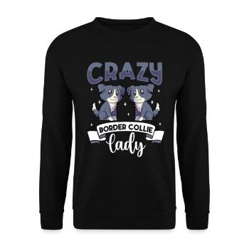 Crazy Border Collie Lady - Border Collie - Sweat-shirt Unisexe - noir - Devant - Alina (178cm) & Michal (187cm)
