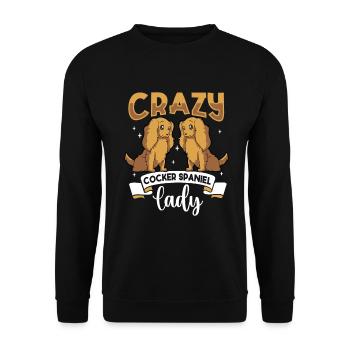 Crazy Cocker Spaniel Lady - Cocker Spaniel - Unisex Sweatshirt - black - Front - Alina (178cm) & Michal (187cm)