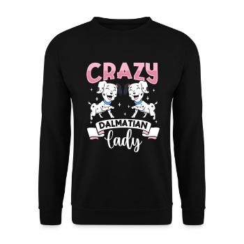 Crazy Dalmatian Lady - Dalmatiner - Unisex Sweatshirt - black - Front - Alina (178cm) & Michal (187cm)