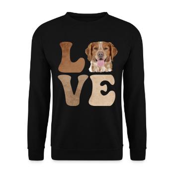 Brittany Spaniel Dog LOVE - Unisex Sweatshirt - black - Front - Alina (178cm) & Michal (187cm)
