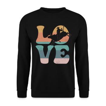 Cavalier taureau taureau équitation AMOUR - Sweat-shirt Unisexe - noir - Devant - Alina (178cm) & Michal (187cm)