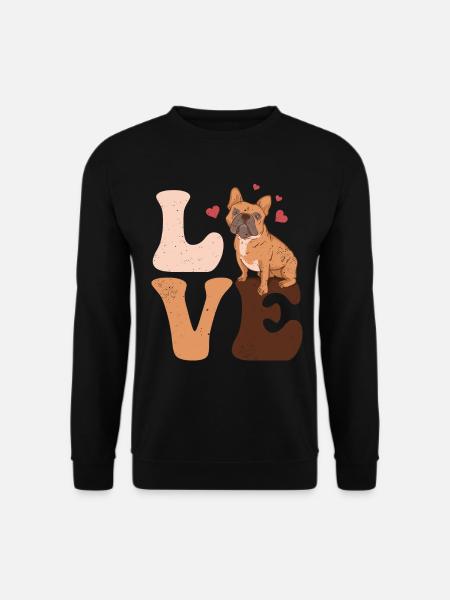 Bulldog Dog LOVE - Unisex Sweatshirt - black