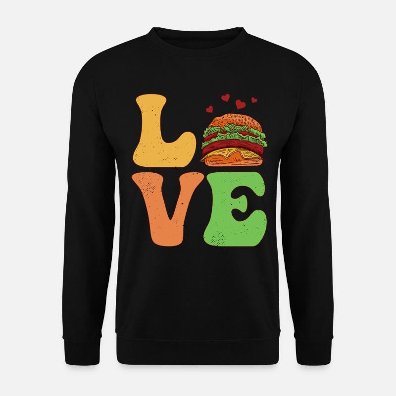 Burger Hamburger Cheeseburger LOVE - Unisex Sweatshirt - black